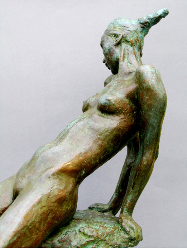 Another view - and different patination of this original figurative sculpture