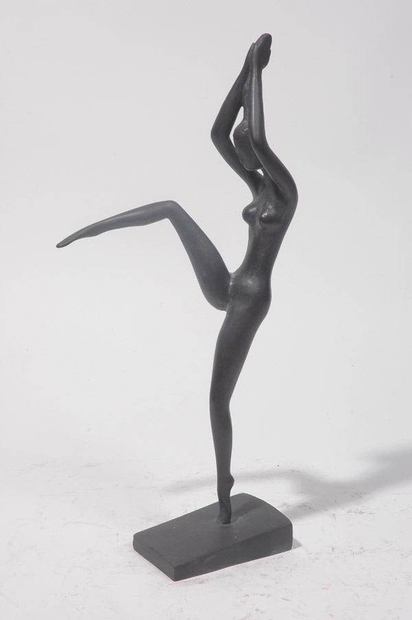 Jubilation a stylized bronze sculpture by modern Chinese sculptor Zhang Yaxi