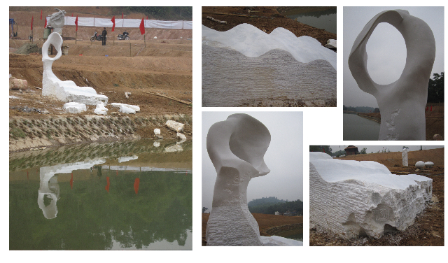 Monumental sculpture created during an international Sculpture Symposium in Vietnam in 2009 by Chinese woman sculptor Zhang Yaxi