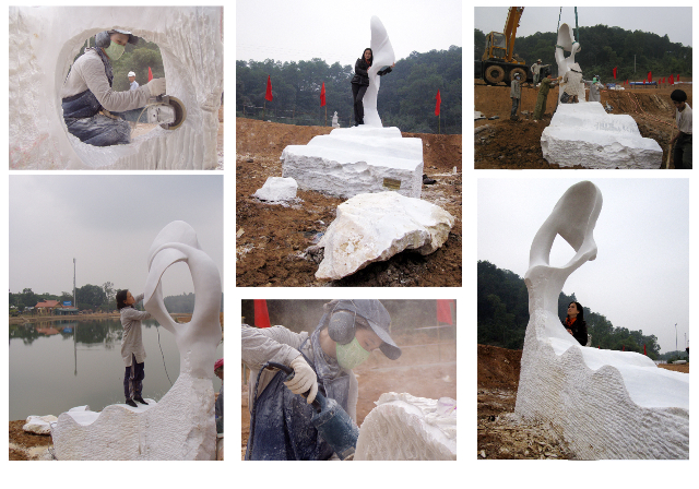 This monumental marble sculpture by Chinese sculptor Zhang Yaxi is not the type of sculpture any female sculptor can tackle - but thanks to a bit of assistance and a huge amount of hard work, Yaxi was able to complete the artwork on time.