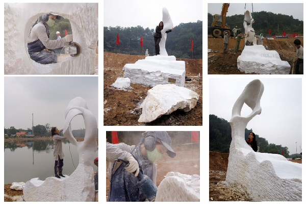 Click here for more images of this monumental marble sculpture by Chinese sculptor Zhang Yaxi
