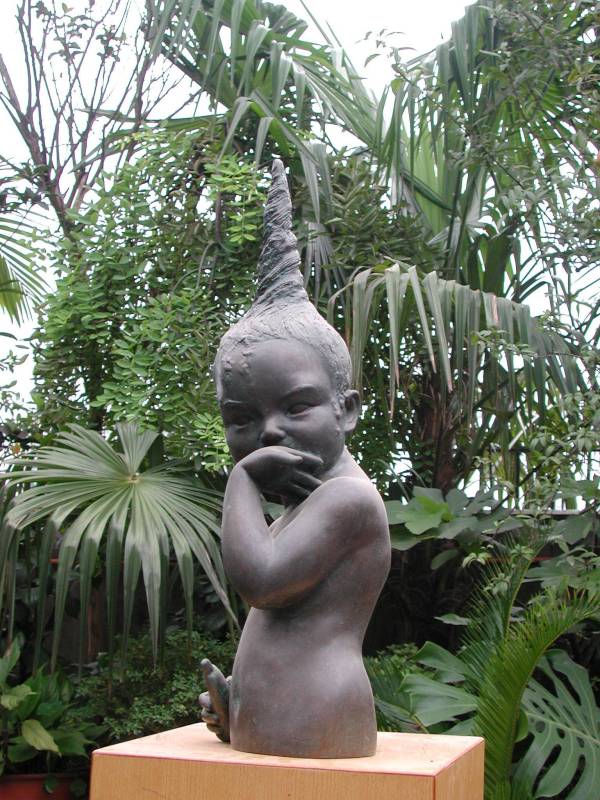 Chinese Child - a sculpture by Zhang Yaxi
