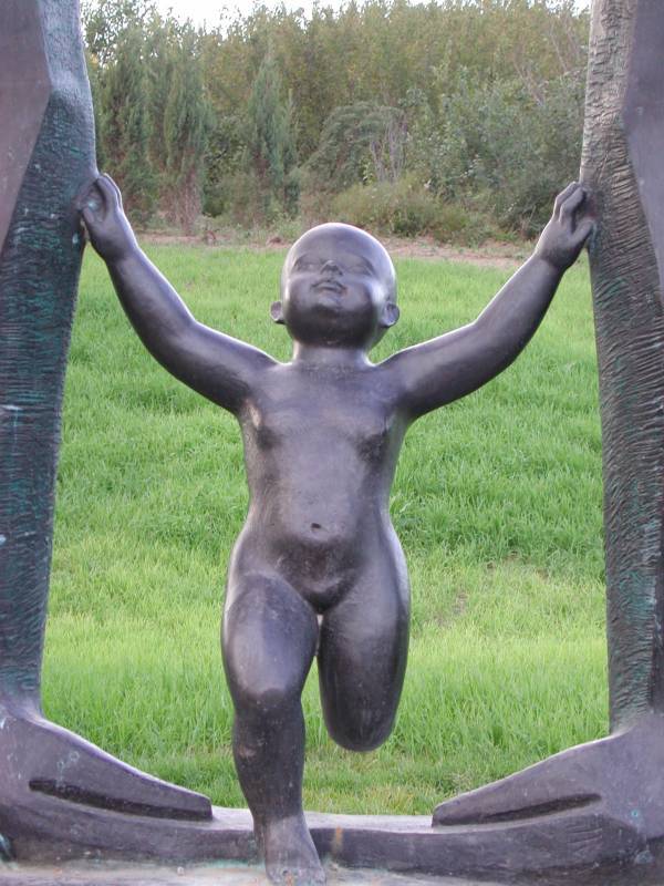 Detail of a monumental sculpture in bronze created by Zhang Yaxi during the China Changchun International Sculpture Symposium 2001 and now permanently displayed in the China Changchun World Sculpture Park