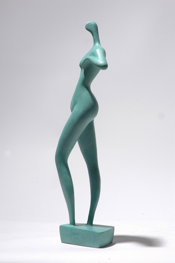 Side view of this stylized nude sculpture