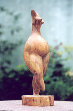 Click here for larger view and purchase details for "Body Form VII" a wood sculpture by contemporary Chinese sculptor Zhang Yaxi