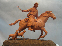 Click here to view a larger image of "Tibetan Girl, Horse and Sheep" and purchase details for this contemporary Chinese sculpture