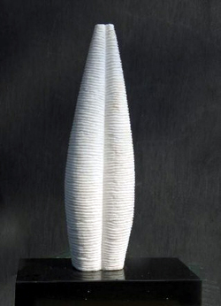 Click here for a larger view and details of "Abstract Marble IV" a white marble sculpture by contemporary Chinese sculptor Zhang Yaxi