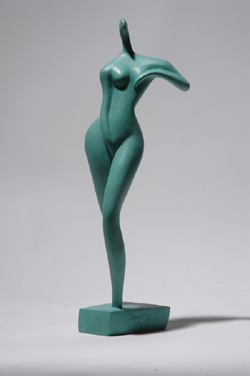 Click here for larger version and purchase details for "Provocation III" an original bronze sculpture by contemporary Chinese sculptor Zhang Yaxi