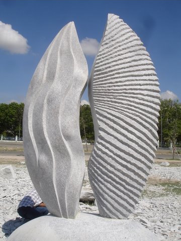 Monumental marble sculpture designed by Chinese sculptor Zhang Yaxi